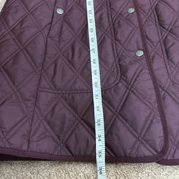 Eddie Bauer Quilted Jacket Coat Full Zip Insulated Pockets size large burgundy - Picture 11 of 15